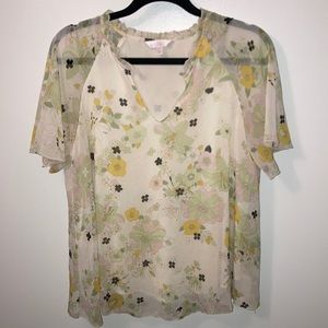 LAUREN CONRAD flowy floral top - Size L